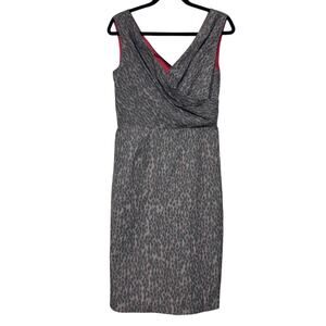 Marc New York Andrew Marc Faux‎ Wrap Sleeveless Sheath Dress Leopard Womens 8